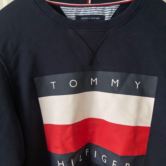 Mens Tommy Hilfiger Sweater(Black) and Sweat Shirts (Dark navy) Size:M - Picture 4 of 5